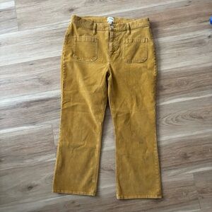 J. Crew Billie Demi Boot Crop Corduroy Mustard Size 32